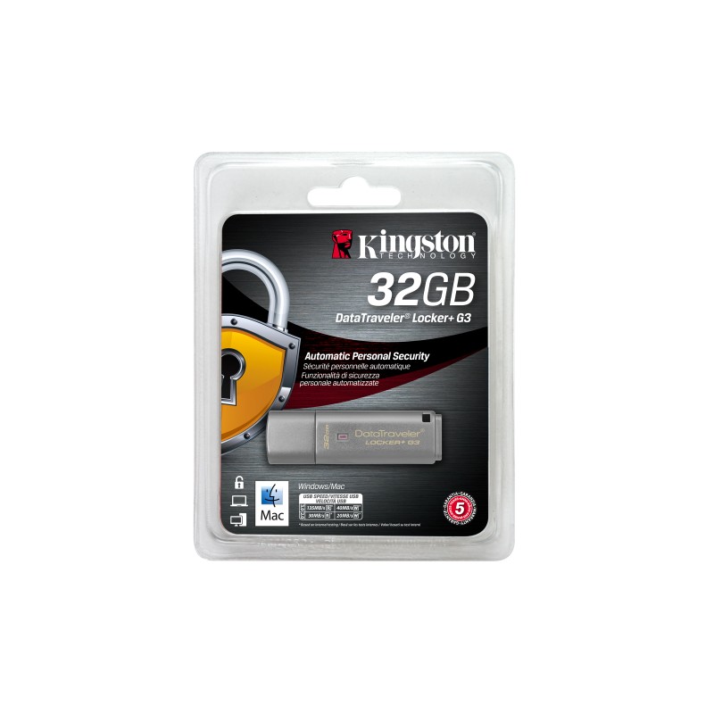 32GB  KINGSTON MOD. DATATRAVELER LOCKER+ G3 USB 3.0
