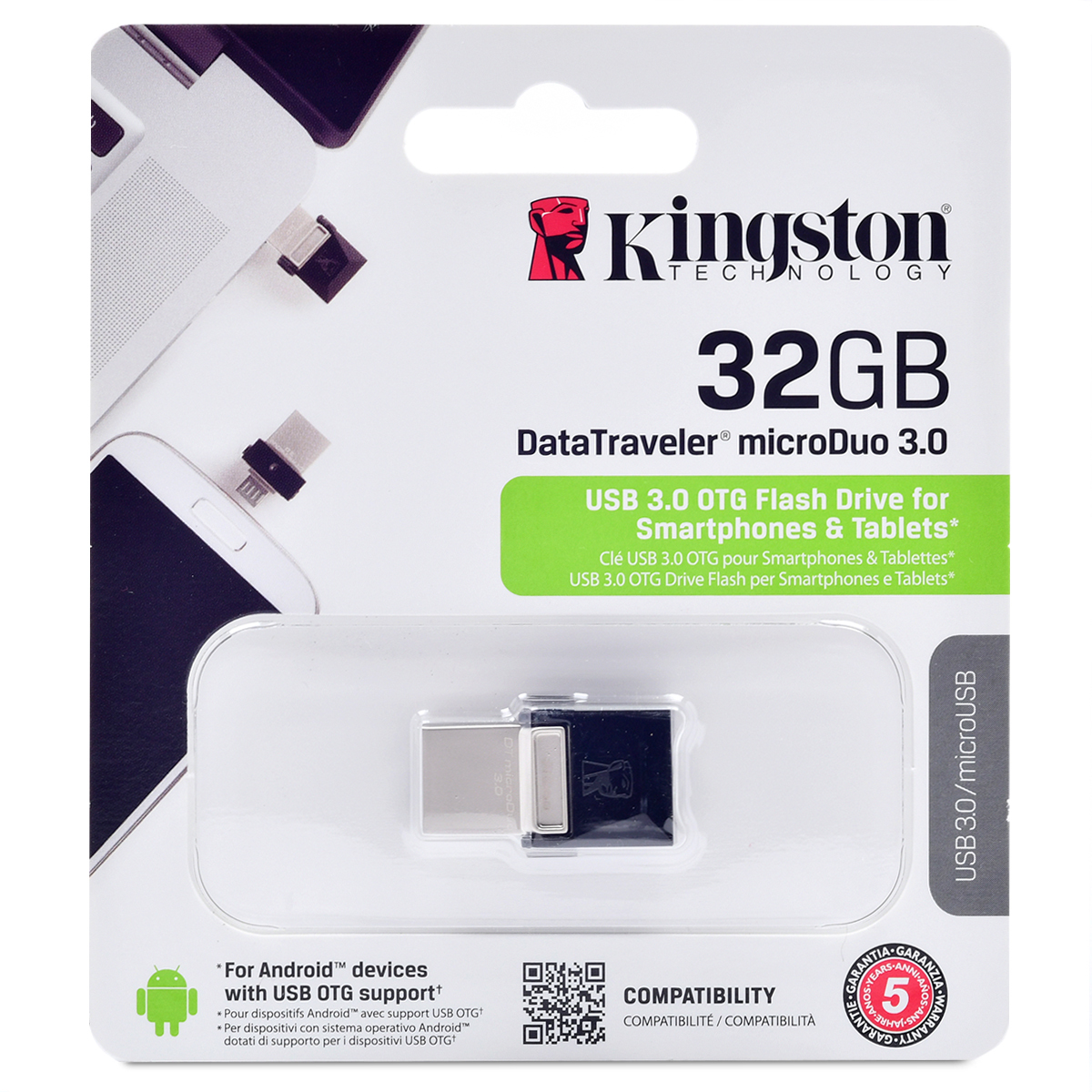 32GB  KINGSTON MOD. DUO3 USB 3.0 + MICROUSB