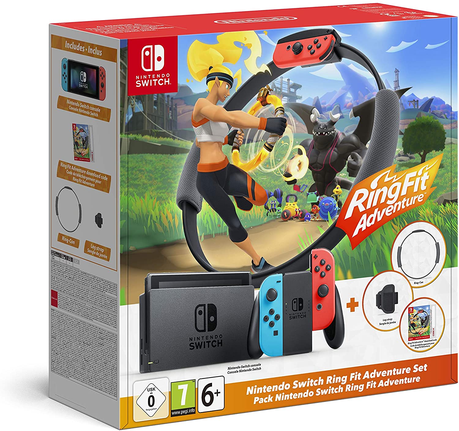 CONSOLA NINTENDO SWITCH NEON + RING FIT ADVENTURE 