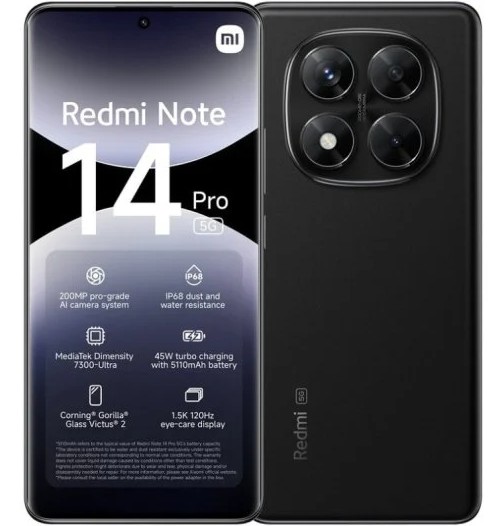  XIAOMI REDMI NOTE 14 PRO 5G OC 2.2 GHZ 12GB 512GB QHD 6.67