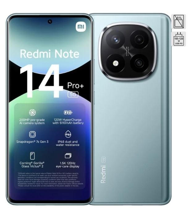  XIAOMI REDMI NOTE 14 PRO + 5G OC 2.5 GHZ 12GB 512GB QHD 6.67